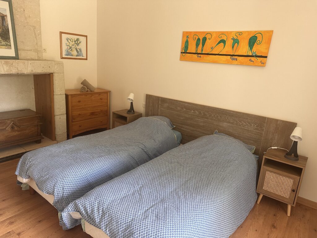 Chambre 2 lits simples face à la piscine